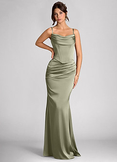 Calista Dusty Sage Luminous Satin Maxi Dress image5