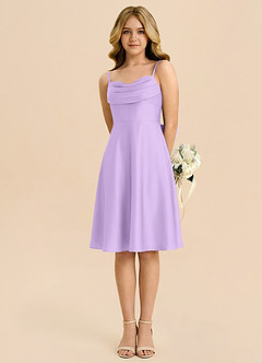 Azazie Bear Junior Lilac A-Line Sweetheart Neckline Stretch Satin Dress image5