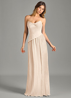Azazie Becka Bridesmaid Dresses White Alabaster A-Line Strapless Chiffon Dress image4