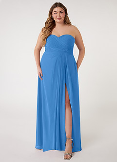Azazie Arabella Allure Bridesmaid Dresses Blue Jay A-Line Sweetheart Neckline Chiffon Convertible Dress image12