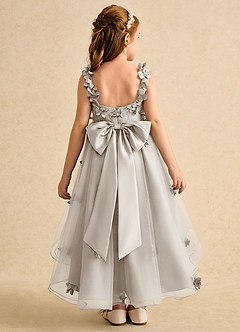 Azazie Tweety Flower Girl Dresses Frost A-Line Lace Tulle Dress image2