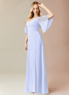 Azazie Cierra Bridesmaid Dresses Lavender A-Line V-Neck Chiffon Dress image4