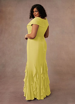 Azazie Bailora Mother of the Bride Dresses Canary Mermaid Ruched Chiffon Dress image9