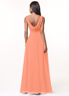 Azazie Karina Bridesmaid Dresses Sunset A-Line Pleated Chiffon Dress image2
