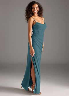 Azazie Mai Bridesmaid Dresses Bermuda Sheath Pleated Mesh Dress image8