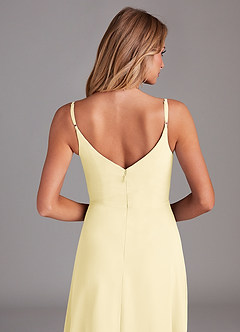 Azazie Daenerys Abiti da Damigella Abito A-Line in Chiffon con Scollo a Cappuccio Sorbetto Al Limone image7