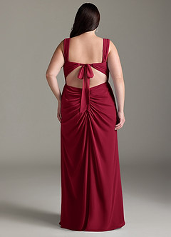 Azazie Jesaphine Bridesmaid Dresses Burgundy Sheath Bow Chiffon Dress image9