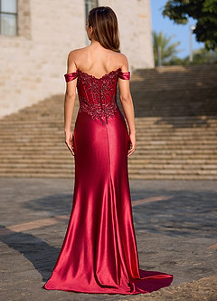 Opulence Rosso Abito da ballo con corsetto floreale image2