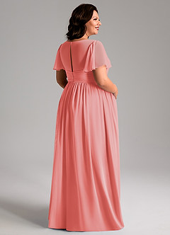 Azazie Verna Abiti da damigella d'onore premaman Abito A-Line Increspato con Scollo a V Chiffon Floor-Length image8