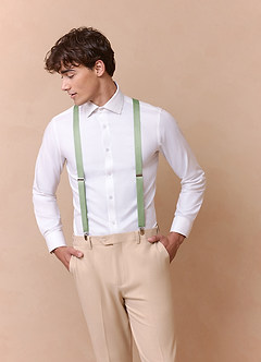 front Farblich passende Hosenträger aus mattem Satin