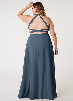 Azazie Clarice Bridesmaid Dresses Neptune A-Line Halter Chiffon Dress image9