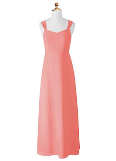 Azazie Denice Junior Coral A-Line Chiffon Dress image8