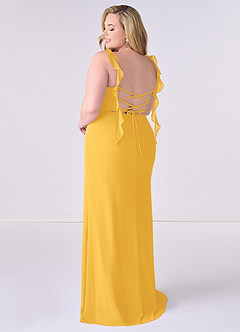 Barbie ♥ Azazie Bridesmaid Dresses Marigold Mermaid Corset Chiffon Dress image8
