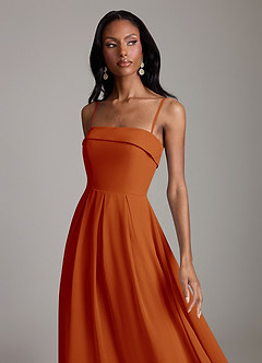 Azazie Lucienne Bridesmaid Dresses Paprika A-Line Strapless Chiffon Convertible Dress image3