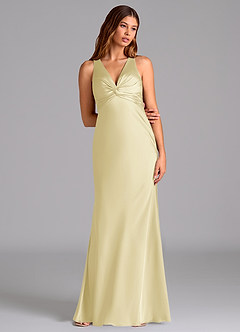 Azazie Hati Suknie dla druhen Syrena Satyna elastyczna Do ziemi Sukienka image3