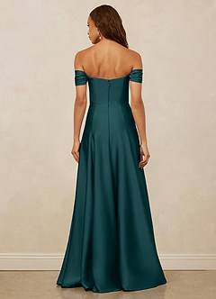 Christian Siriano Bridal for Azazie 1002 Bridesmaid Dresses Pine A-Line Off the Shoulder Stretch Satin Convertible Dress image6