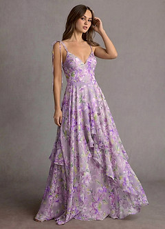 Harmony Violet Blomster Maxikjole image4