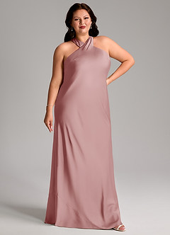 Azazie Doretta Bridesmaid Dresses Dusty Rose Mermaid Pleated Stretch Satin Dress image4