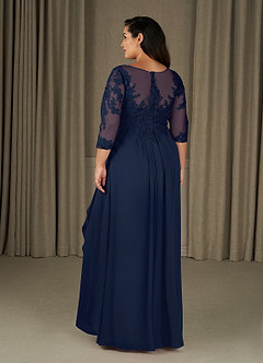 Azazie Calanthe Mother of the Bride Dresses Dark Navy A-Line Scoop Chiffon Dress image7