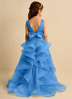Azazie Lior Flower Girl Dresses Blue Jay Ball-Gown Pleated Tulle Dress image7