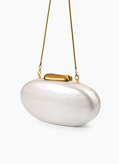 front Pearlescent Round Acrylic Clutch