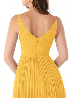 Azazie Raychelle Bridesmaid Dresses Marigold A-Line V-Neck Chiffon Dress image6