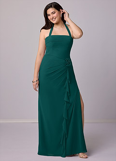 Barbie ♥ Azazie Bridesmaid Dresses Peacock Sheath Strapless Chiffon Convertible Dress image12