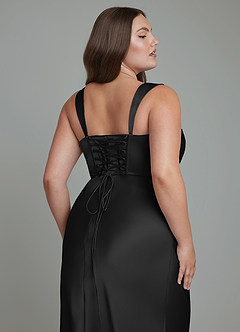 Azazie Agustina Bridesmaid Dresses Black Mermaid Corset Stretch Satin Dress image13