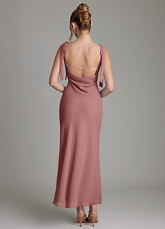 Azazie Luddie Bridesmaid Dresses Desert Rose Mermaid Bow Chiffon Dress image5