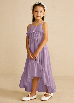 Azazie Karmen Flower Girl Dresses Wisteria A-Line Ruched Chiffon Dress image2