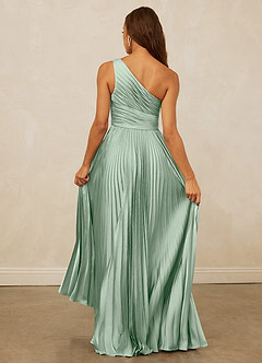 Christian Siriano Bridal for Azazie 1008 Bridesmaid Dresses Agave A-Line One Shoulder Stretch Satin Dress image7