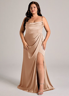 Azazie Johana Bridesmaid Dresses English Rose Mermaid Off the Shoulder Stretch Satin Convertible Dress image13