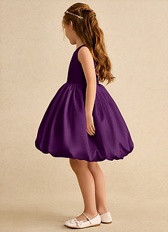 Azazie Nirvana Robe Demoiselle D'honneur Fillette Robe Princesse en Mat Satiné Rayé Grain De Raisin image4