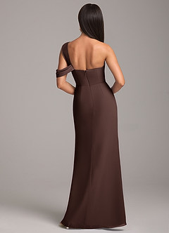 Azazie Wynter Final Sale Dusty Blue Sheath One Shoulder Chiffon Dress image6