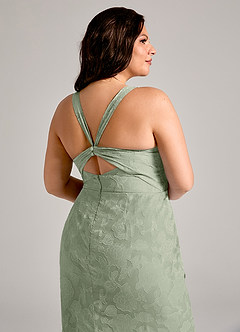 Azazie Mero Brudtärnklänningar Klä av Tubklänning i Blommig Utbrändhet Plisserad Agave image12