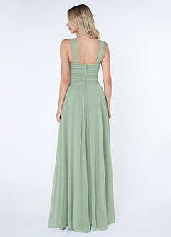 Azazie Kaleigh Bridesmaid Dresses Agave A-Line Pleated Chiffon Dress image2