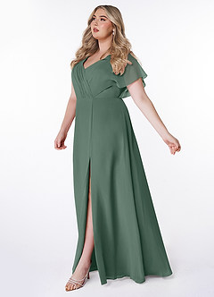 Azazie Rylee Brautjungfernkleider A-Linie Plissee Chiffon Kleid Seemoos image8