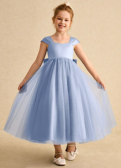Azazie Chickadee Flower Girl Dresses Ice Ball-Gown Sweetheart Neckline Matte Satin Dress image4