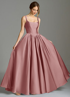 Azazie Verina Bridesmaid Dresses Dusty Rose A-Line Pleated Stretch Satin Dress image5