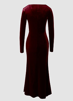Promise Of Forever Burgundy Velvet Maxi Dress image8