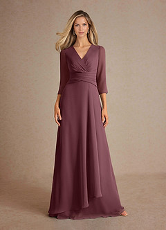 Azazie Mayfield Abiti per la Madre della Sposa Abito A-Line in Chiffon Plissettato Sangria image6
