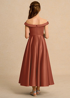 Azazie Teeny Junior Formal Flower Girl Klänningar Klä A-Line i Matt satäng Plisserad image2