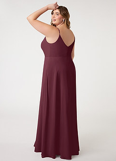 Azazie Daenerys Bridesmaid Dresses Cabernet A-Line Cowl Chiffon Dress image11