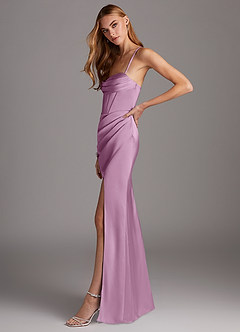Azazie Brookelle Bridesmaid Dresses Wisteria Sheath Sweetheart Corset Stretch Satin Dress image5