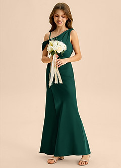 Azazie Madelyn Junior Klä av Tubklänning i Stretch Satin Av axeln image5