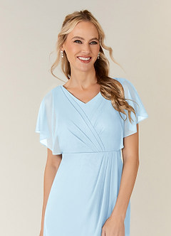 Azazie Waverly Kleider für die Brautmutter Etui Plissee Gittergewebe Kleid Himmelblau image5