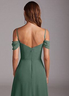 Azazie Marley Bridesmaid Dresses Sea Moss A-Line Off the Shoulder Chiffon Convertible Dress image9