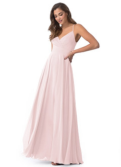 Azazie Avelina Bridesmaid Dresses A-Line V-Neck Pleated Chiffon Floor-Length Dress image4