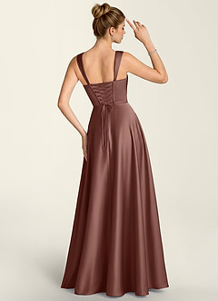 Margot Mocha Coco Satin Corset A-line Dress image2