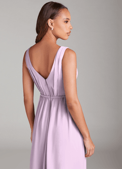Azazie Tanicia Robes de demoiselle d'honneur Robe Trapèze en Mousseline de soie Plissée Frostiges Flieder image6